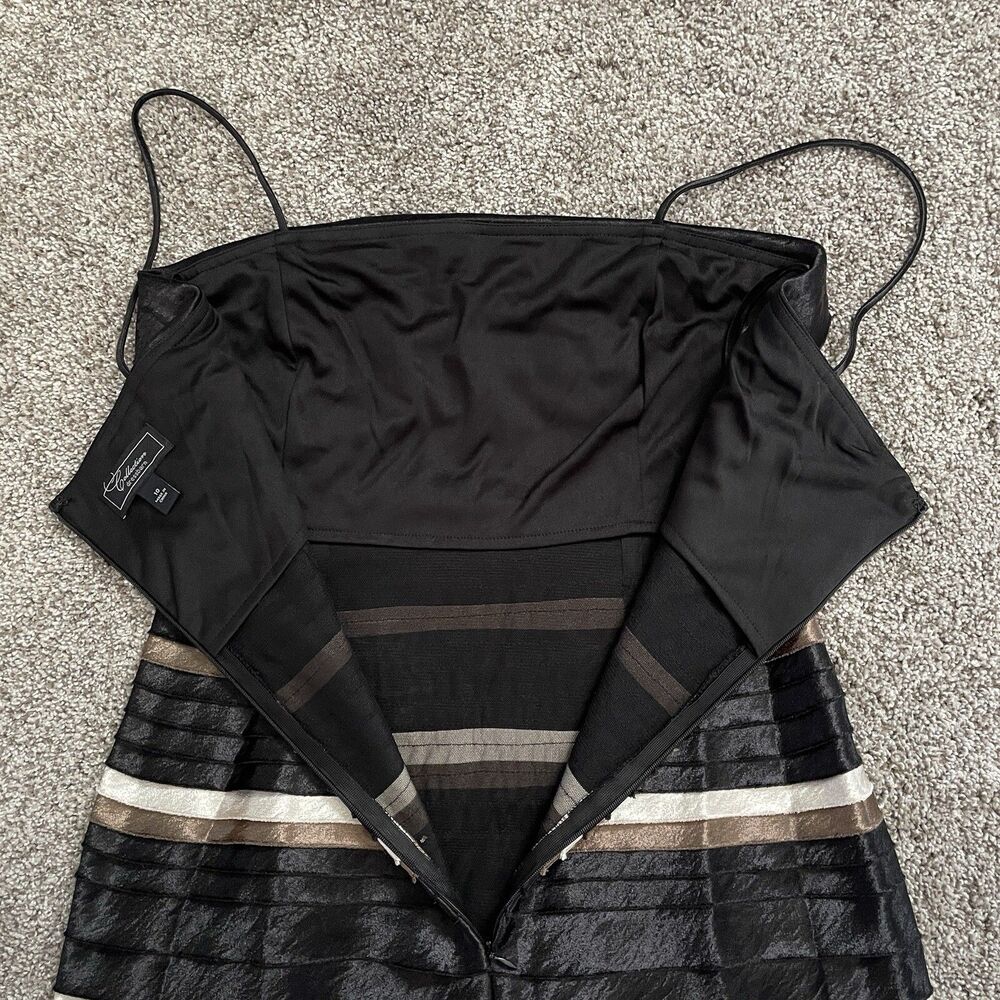 Dressbarn Dress Barn Shiny Tiered Layered Sleeveless Dress Women’s Size 10 - Picture 7 of 11